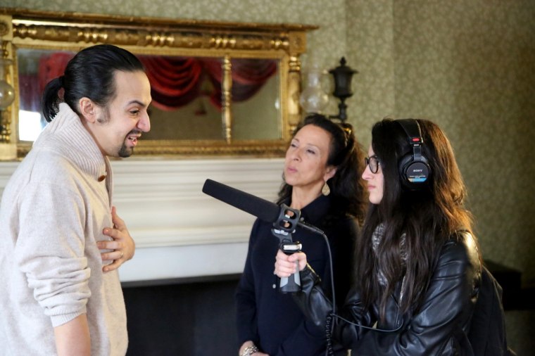 Image: Lin-Manuel Miranda speaks with Maria Hinojosa in 2014.