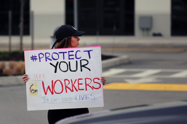Image: Amazon Workers At Staten Island Warehouse Strike Over Coronavirus Protection