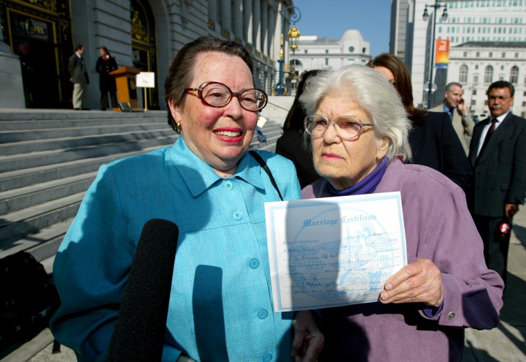 IMAGE: Phyllis Lyon and Del Martin in 2004