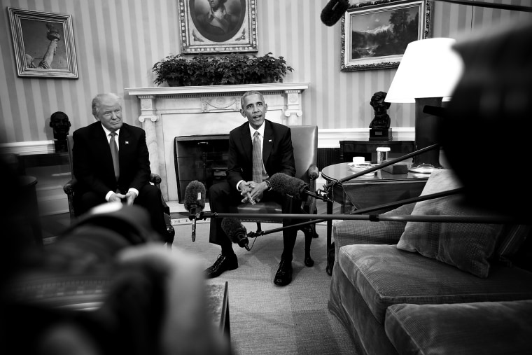 Image: President Barack Obama meets with President-elect Donald Trump at the Oval Office on Nov. 10, 2016.