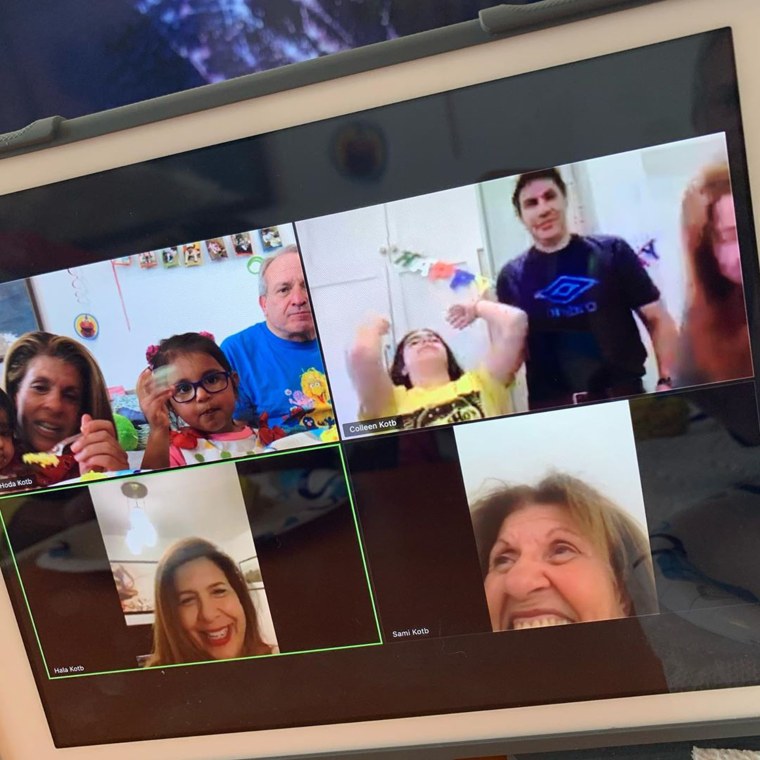 Hoda's family joined her and fiance Joel Schiffman on Zoom to wish Hope a happy first birthday. 