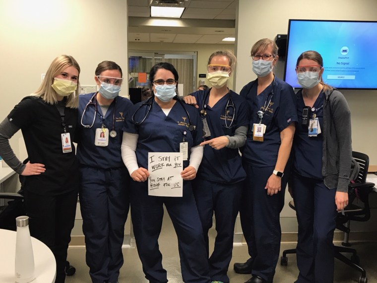 Dr. Halleh Akbarnia with some of her colleagues in the emergency room.