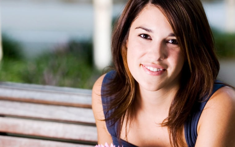 Brunette teenage girl smiling