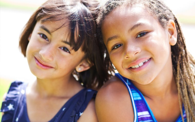 Two happy young girls