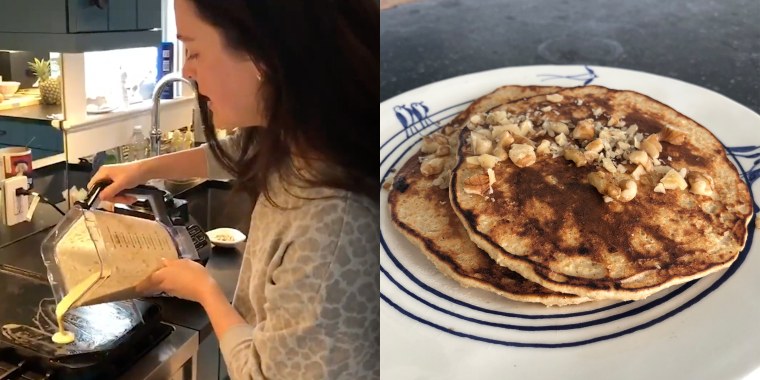 Food Network co-host Katie Lee shared a recipe for simple, protein-packed banana pancakes. 