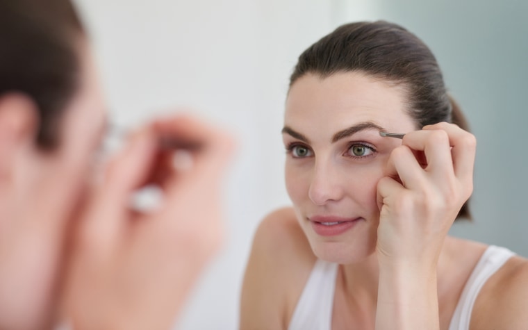 If you're tweezing and shaping eyebrows at home, be careful not to go overboard! 