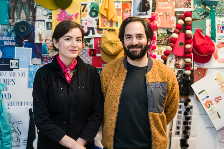 Ellen Bennett, the founder of Hedley &amp; Bennett, and her husband, Casey Caplowe.