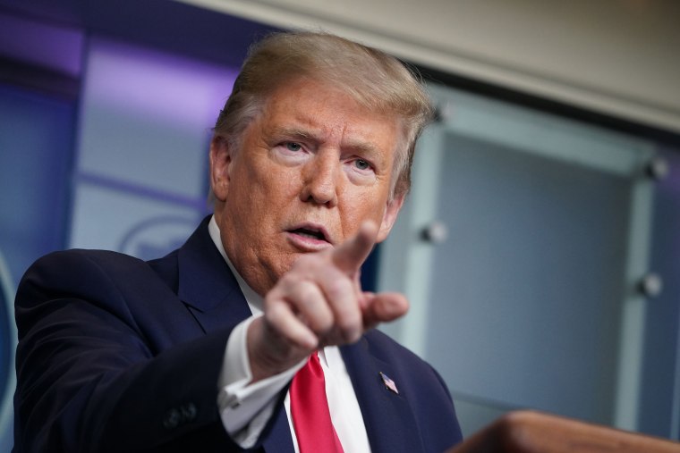 Image: President Donald Trump speaks during the daily briefing on the novel coronavirus at the White House on Monday.