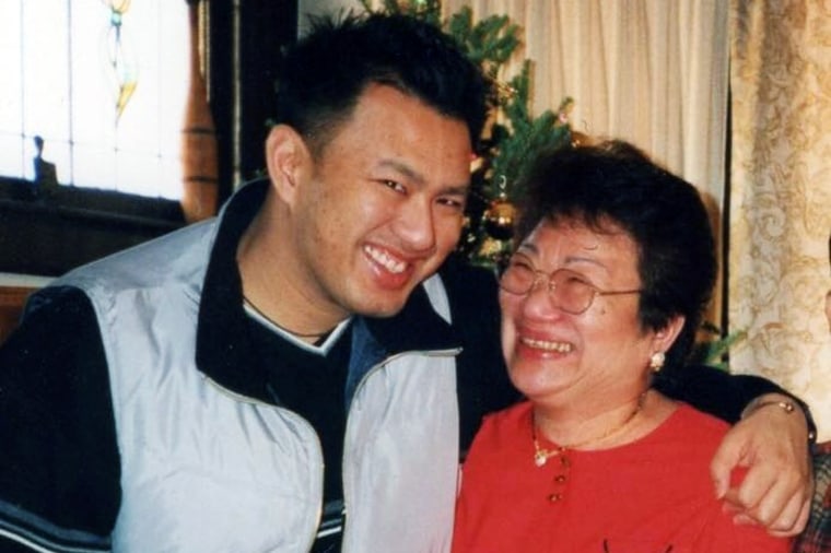 Louis Torres with his mother, Lolita.