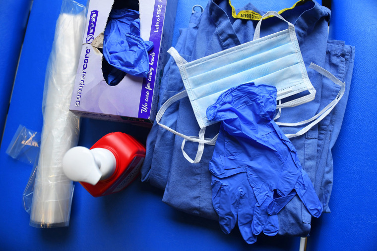 Image: Level 1 Personal Protective Equipment (PPE) at the Hospital for Tropical Diseases, as the number of coronavirus disease (COVID-19) cases grow around the world, in London.