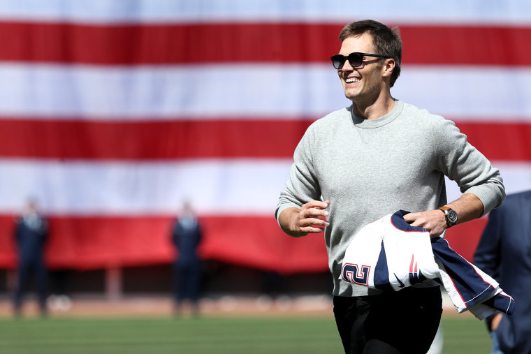 Image: Tom Brady at Fenway Park in Boston, Massachusetts.