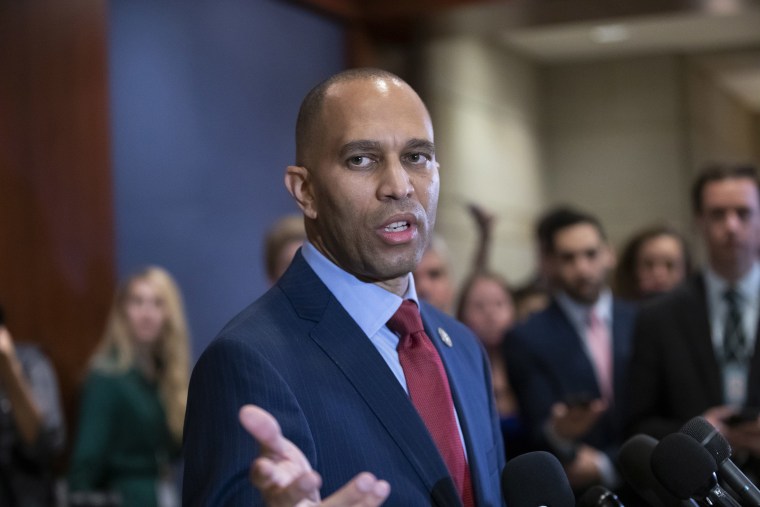 Image: Rep. Hakeem Jeffries, D-N.Y., speaks after being elected chairman of the House Democratic Caucus for the 116th Congress at the Capitol.