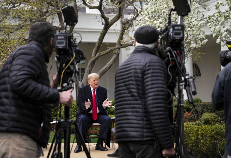 Image: President Donald Trump participates in a Fox News Virtual Town Hall with Anchor Bill Hemmer in the Rose Garden of the White House.