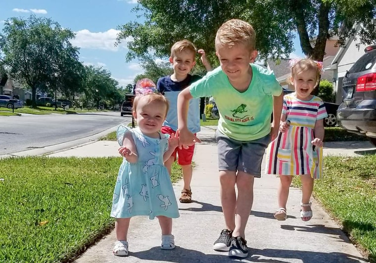 Meghan Mojica's kids, Cora, 2, Clancy, 3, Kennen, 6, and Lachlan, 8. "I feel like as the days go by they are getting crazier and crazier and just find more ways to hurt themselves," Mojica said.