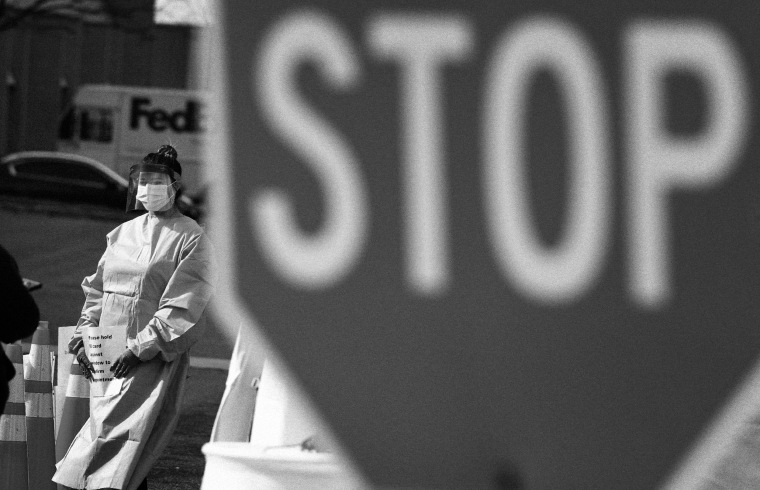 Image: Coronavirus drive-thru testing in Curtis Bay, Md.