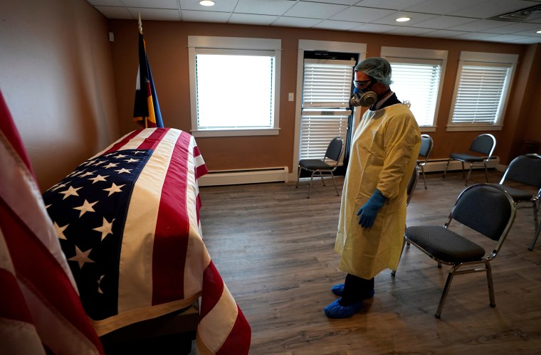 Image: Viewing of Korean War veteran who died of the coronavirus disease (COVID-19), in Denver