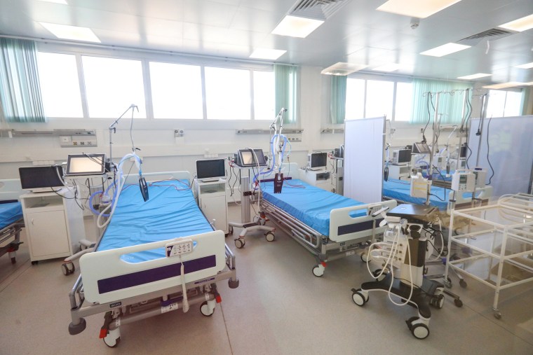 Image: The inside of a new hospital for coronavirus patients on the outskirts of Moscow, Russia on Thursday.