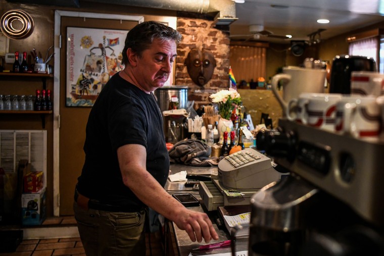 Image: Randy D. Adler, works at his restaurant in Atlanta, Georgia, on April 23, 2020