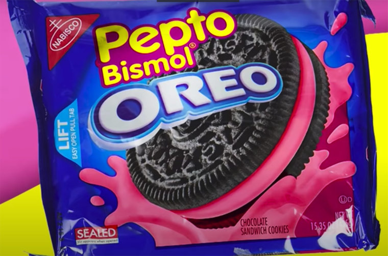 Pepto Bismol Oreos look pretty similar to some real-life Easter varieties the brand has released in recent years. 