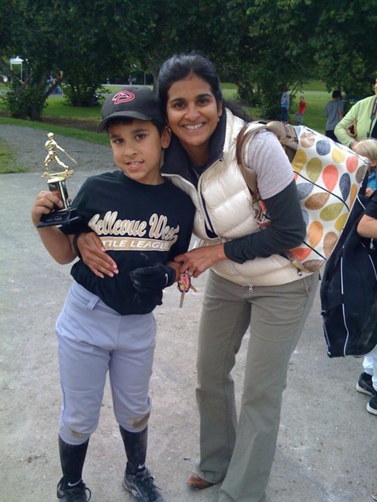 This was my son's first "earned" trophy -- a Little League division championship!