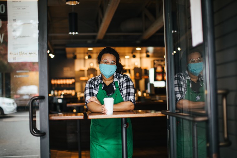 "While some locations may continue to operate only at the drive-thru, others will expand their service to include grab-and-go or entryway pickup," Starbucks said in a press release.