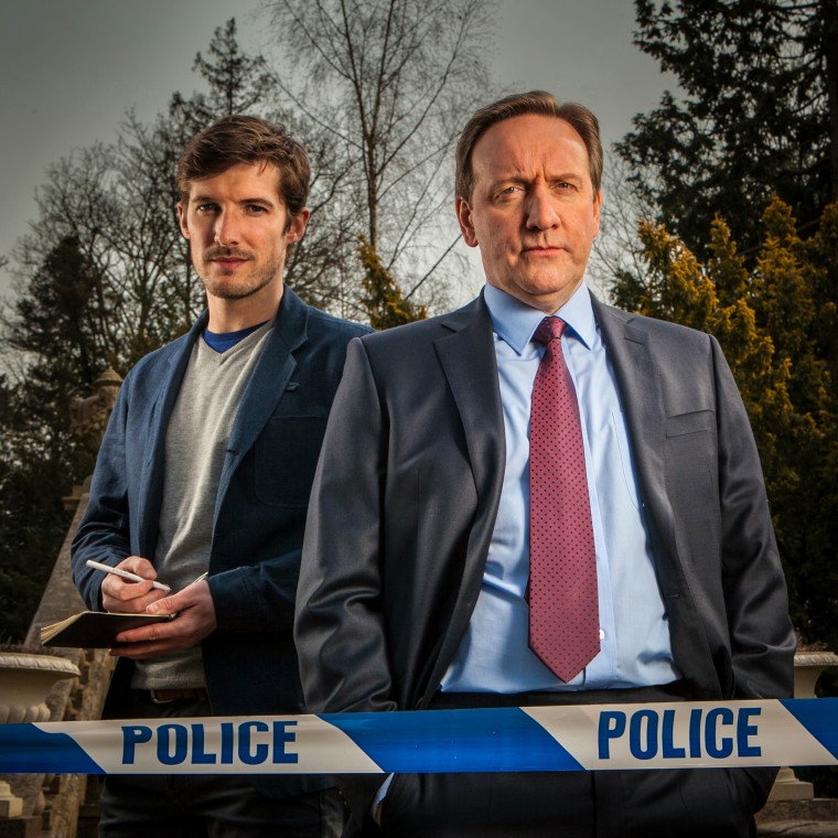 "Midsomer Murders",  DCI "John Barnaby", played by  'Neil Dudgeon', and DS 'Charlie Nelson', played by 'Gwilym Lee'