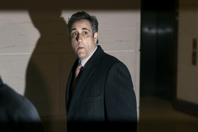Image: Michael Cohen, former personal attorney to President Donald Trump, arrives at the Capitol to testify behind closed doors on March 6, 2019.