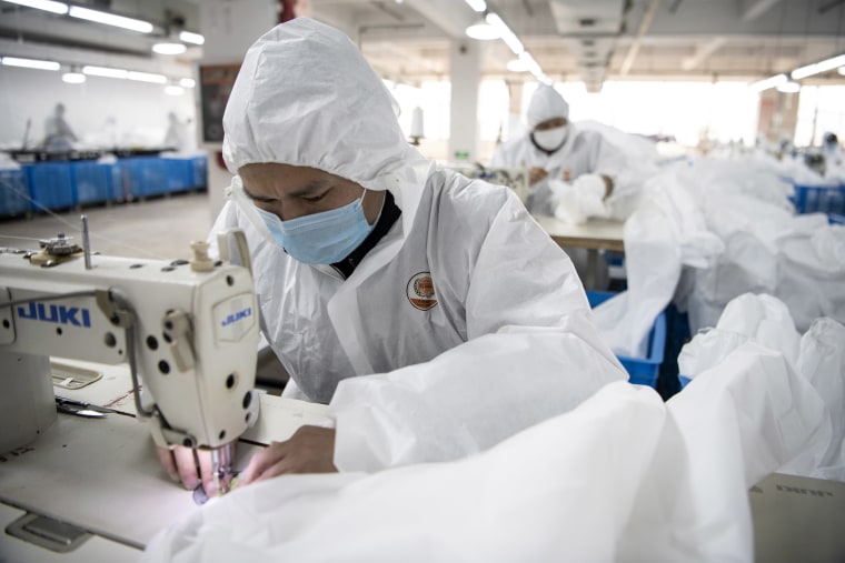 IMAGES: Hazmat suit production in China 