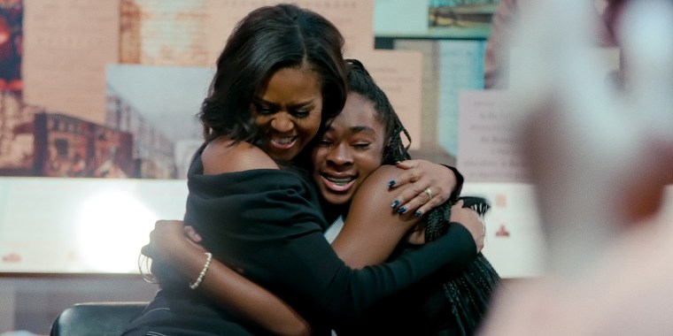 Michelle Obama in "Becoming," an intimate look into the life of the former first lady, on Netflix.