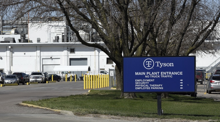 The Tyson Fresh Meats beef processing complex in Dakota City, Neb. on April 20, 2020.
