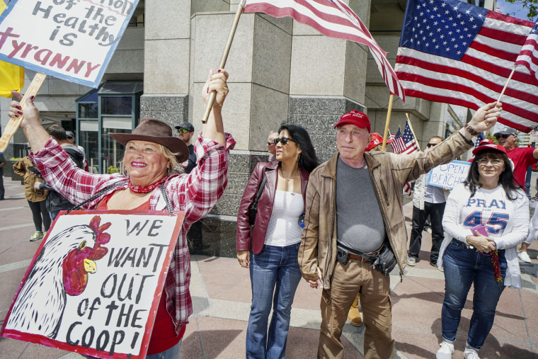 Image: San Diego Residents Hold "Freedom Rally" To Protest Stay-At-Home Directives