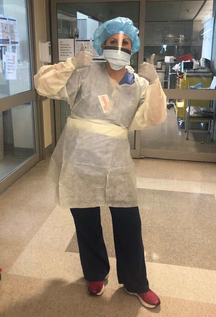 Kelly Houlihan shows off her daily work outfit at NewYork-Presbyterian Hospital's Weill Cornell campus, where she works most of her shifts.