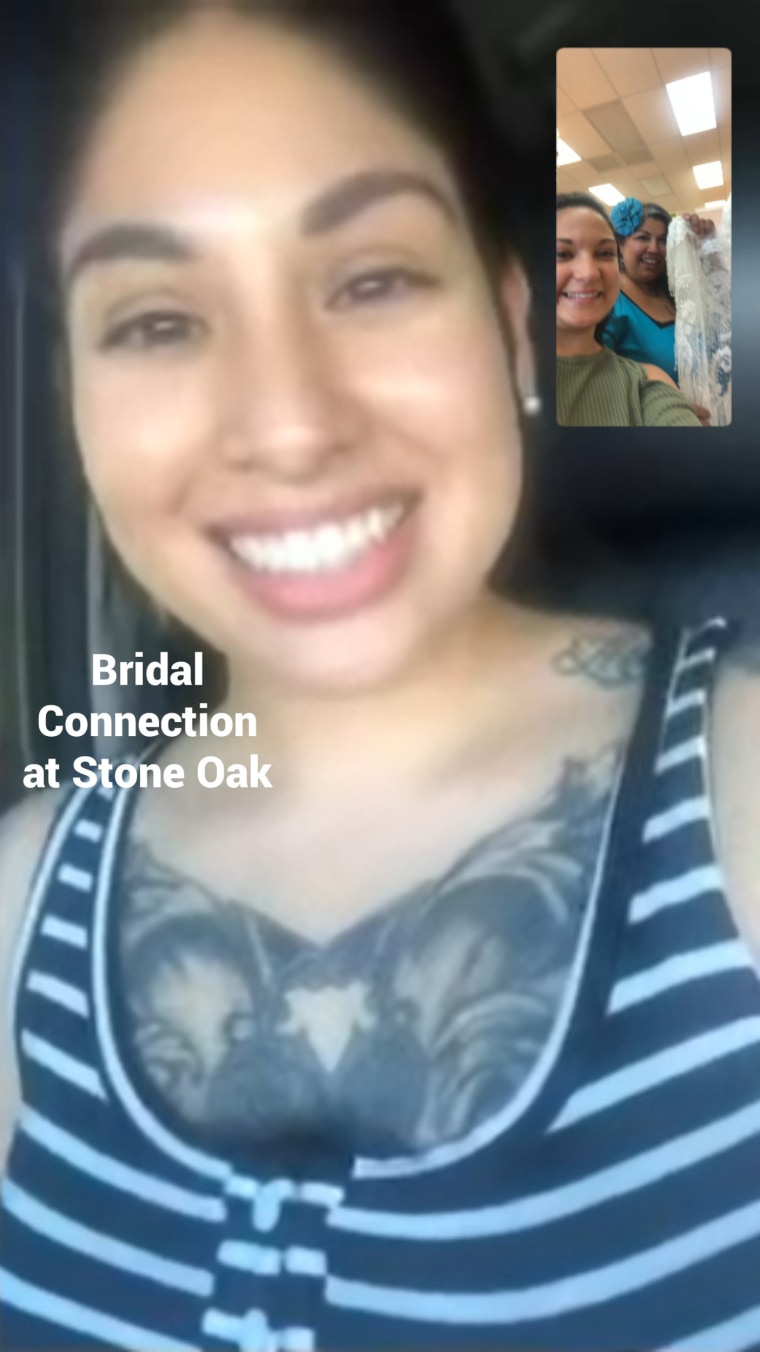 Vanessa Mata chatted with a bridal consultant on FaceTime before selecting her gown in person.
