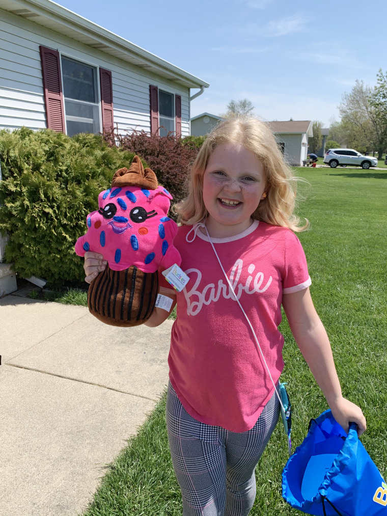 Receiving their plush toys this year looked a little different than it did in the past. Shannon Anderson had to deliver the toys to each student. But the children still reacted the same, hugging their characters and gasping in amazement after seeing their thoughts come to life. 