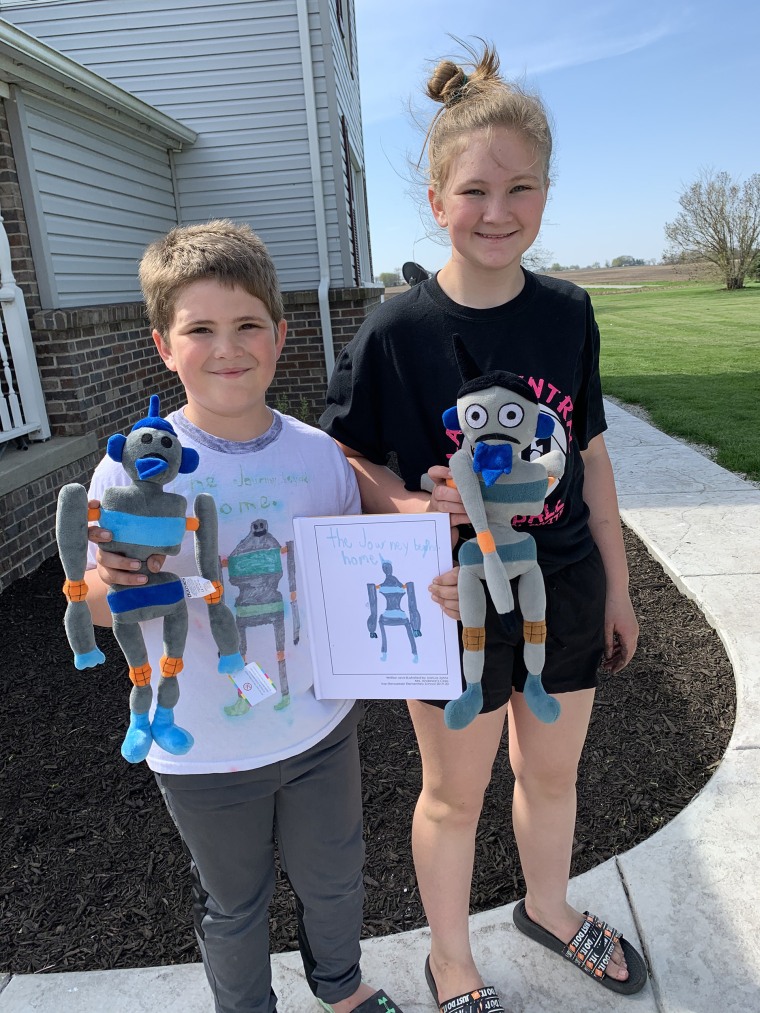 Joshua's older sister wrote a book featuring a robot when she was in Ms. Shannon's class. When it was time for Joshua to write his own, he knew he wanted to continue the story his sister started. 