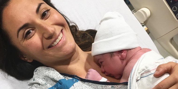 Teresa Tommasini delivered her rainbow baby Luca after two miscarriages.