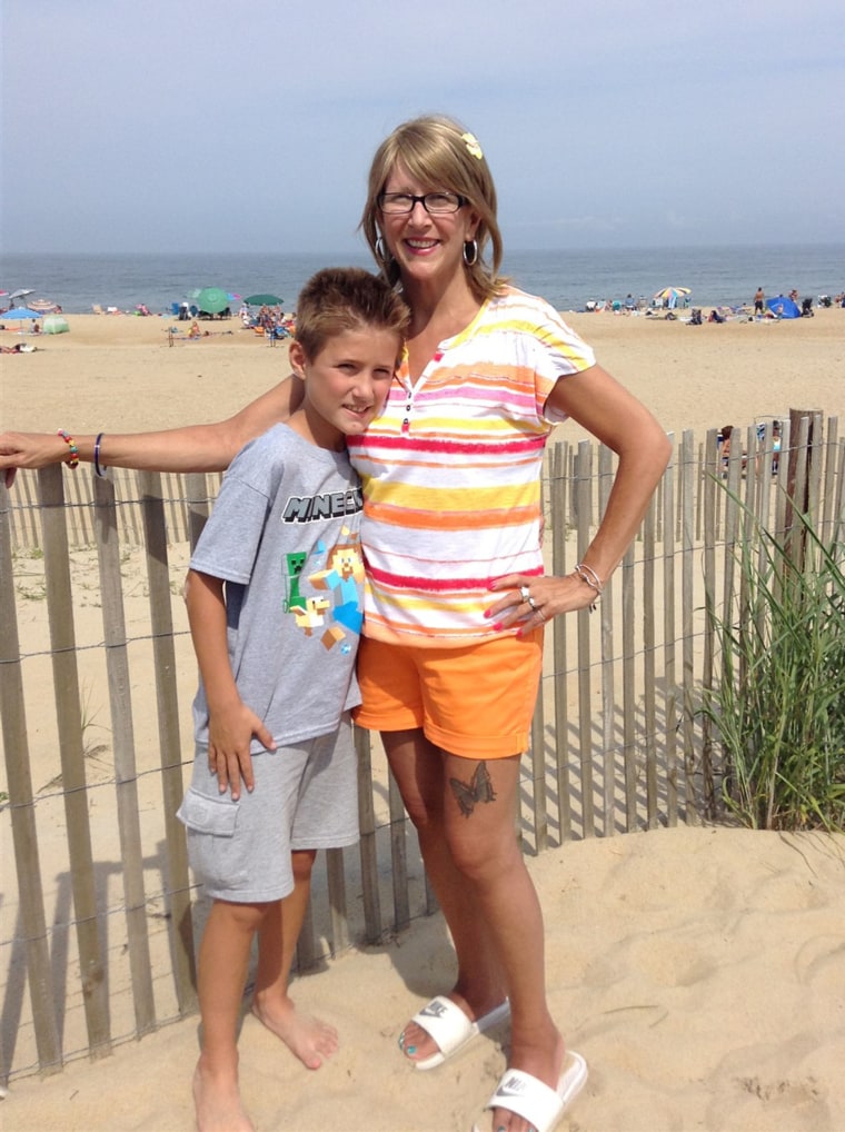 Wesley and his mom, Tricia Somers, share a happy moment on the beach.