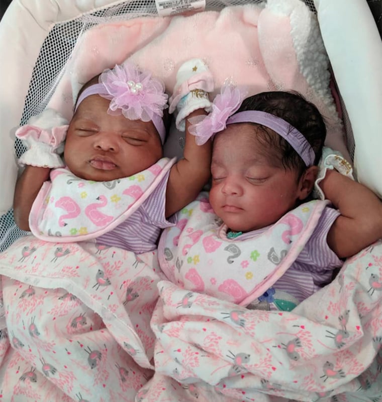 Monique Cook named her twin daughters August Sky and Angel Renee.