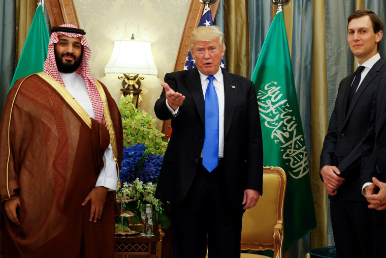 Image: President Donald Trump, Jared Kushner and Mohammed bin Salman 
