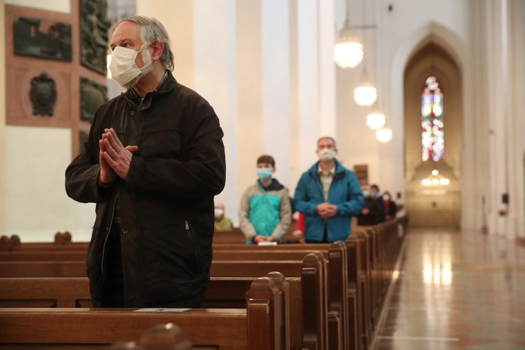 Image: Churches Hold Religious Services Again As Lockdown Measures Ease