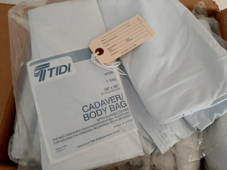 Image: A box of body bags received by the Seattle Indian Health Board.