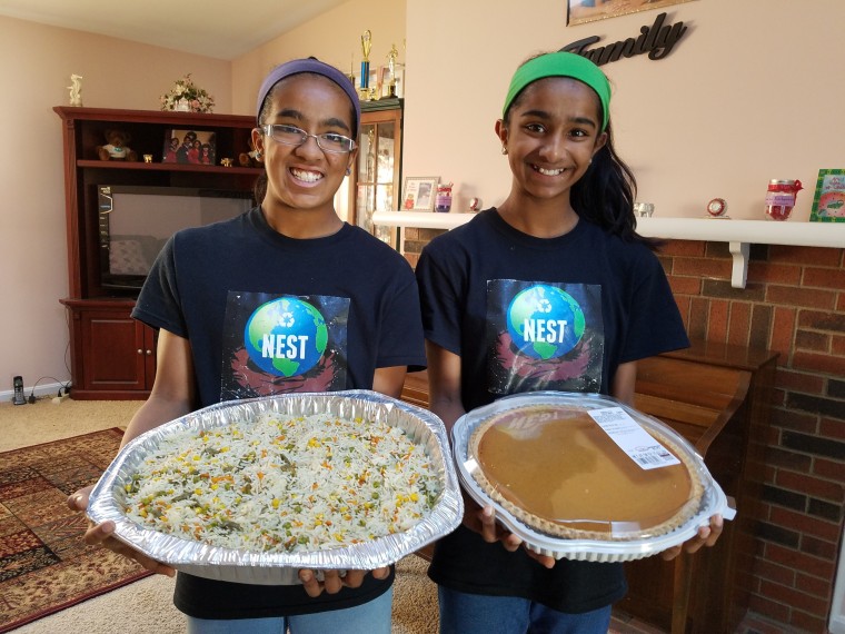 Shreyaa and Esha Venkat, founders of NEST 4 Us and Daily Point of Light Award honorees, focus on feeding the hungry. Now with COVID-19, they are doing food rescue from local stores and restaurants and contactless delivery for those in need