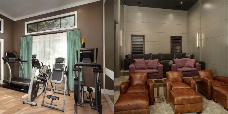 A private movie theater and a small home gym just add to the luxurious amenities. 