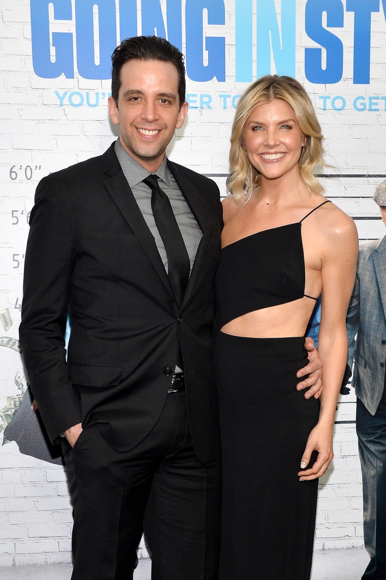 Nick Cordero and Amanda Kloots attend the "Going in Style" New York premiere