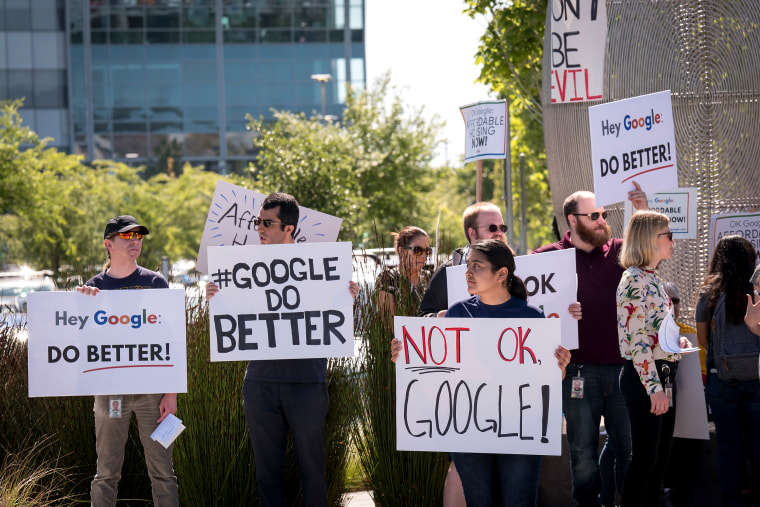 Google Contractors Protest At Alphabet Annual Meeting