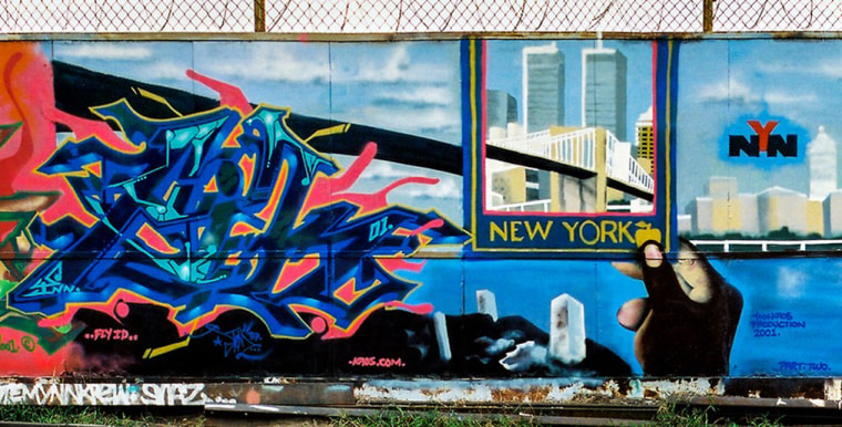 A mural created by STEM (YNN Crew) in Brooklyn shortly after Sept. 11, 2001. 