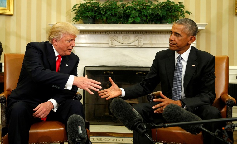 Image: President Barack Obama meets with President-elect Donald Trump in the Oval Office of the White House