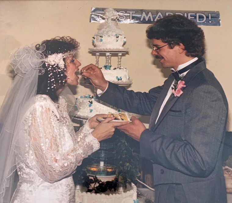 Image: Photo of Brittany Beckmann's parents 1988 Wisconsin wedding