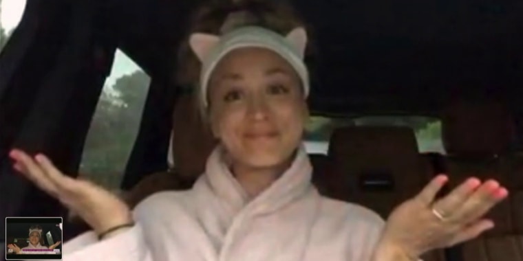 “The Big Bang Theory” star Kaley Cuoco visited TODAY via video call from her car Monday. 