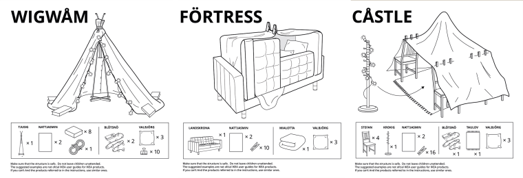 Ikea shares guides for building forts with kids at home